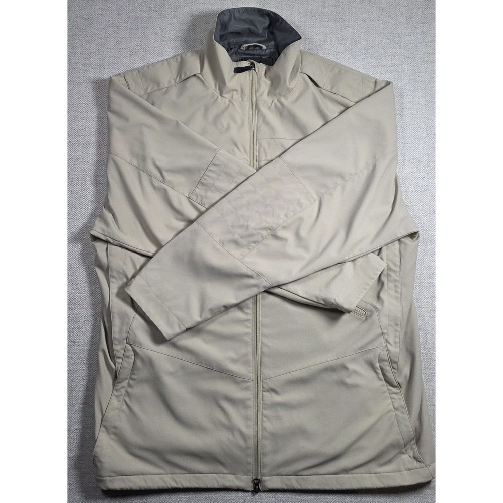 Under Armour Mens Large Tactical Utility Jacket Full Zip Tan Khaki Nylon Coat L